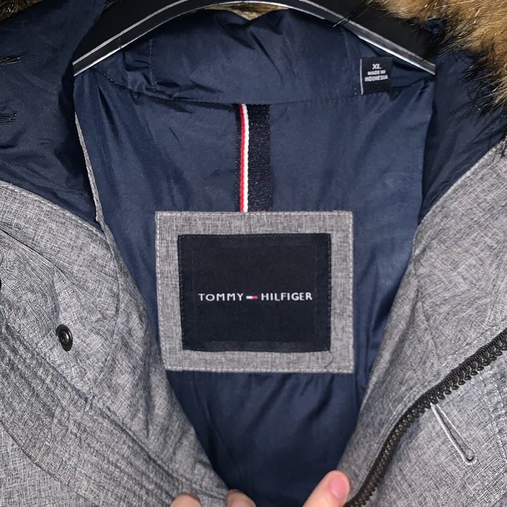 Tommy Hilfiger Long Snorkel Coat Heather Gray XL - Picture 5 of 6